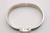 Authentic HERMES Vintage Clic H Bangle Bracelet Silver Black Box 2725I