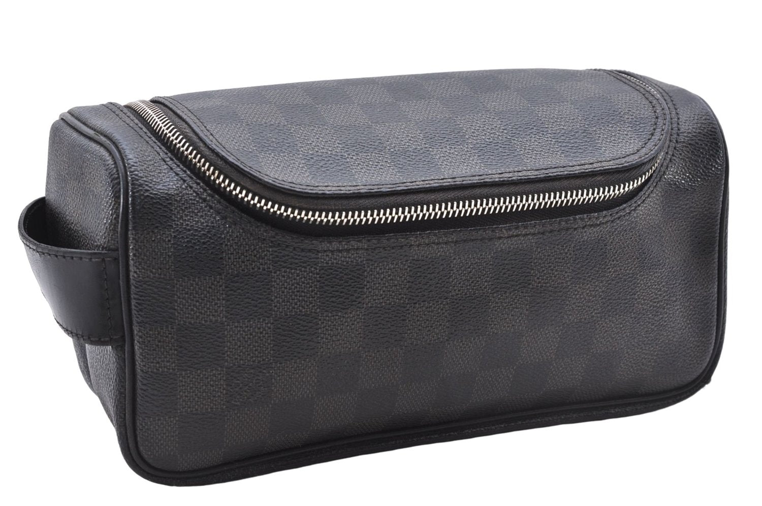 Authentic Louis Vuitton Damier Graphite Toiletry Pouch N47625 LV 2726E
