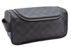 Authentic Louis Vuitton Damier Graphite Toiletry Pouch N47625 LV 2726E