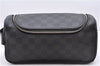 Authentic Louis Vuitton Damier Graphite Toiletry Pouch N47625 LV 2726E
