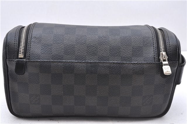 Authentic Louis Vuitton Damier Graphite Toiletry Pouch N47625 LV 2726E