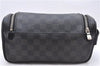 Authentic Louis Vuitton Damier Graphite Toiletry Pouch N47625 LV 2726E