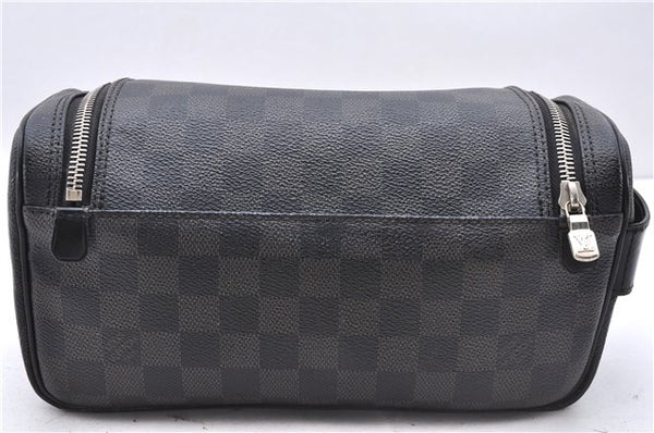Authentic Louis Vuitton Damier Graphite Toiletry Pouch N47625 LV 2726E