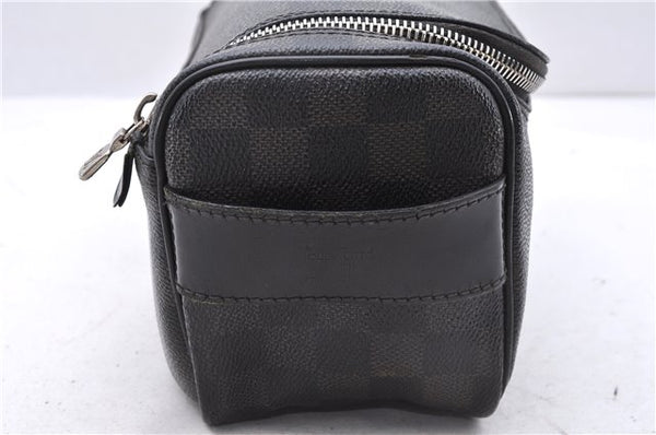 Authentic Louis Vuitton Damier Graphite Toiletry Pouch N47625 LV 2726E