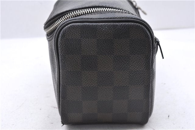 Authentic Louis Vuitton Damier Graphite Toiletry Pouch N47625 LV 2726E