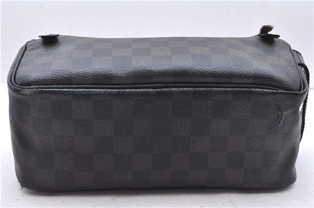 Authentic Louis Vuitton Damier Graphite Toiletry Pouch N47625 LV 2726E