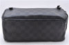 Authentic Louis Vuitton Damier Graphite Toiletry Pouch N47625 LV 2726E