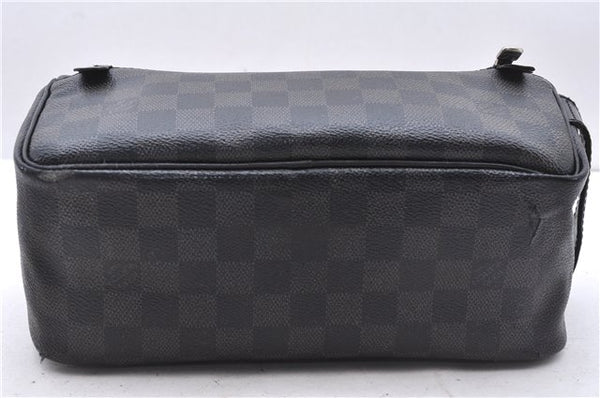 Authentic Louis Vuitton Damier Graphite Toiletry Pouch N47625 LV 2726E