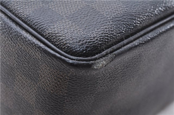 Authentic Louis Vuitton Damier Graphite Toiletry Pouch N47625 LV 2726E