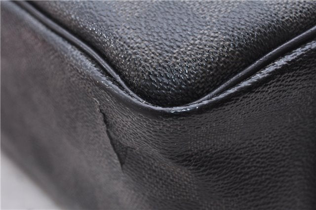 Authentic Louis Vuitton Damier Graphite Toiletry Pouch N47625 LV 2726E