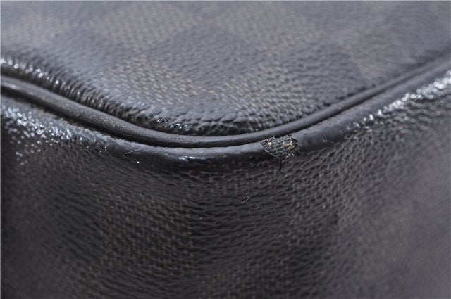 Authentic Louis Vuitton Damier Graphite Toiletry Pouch N47625 LV 2726E