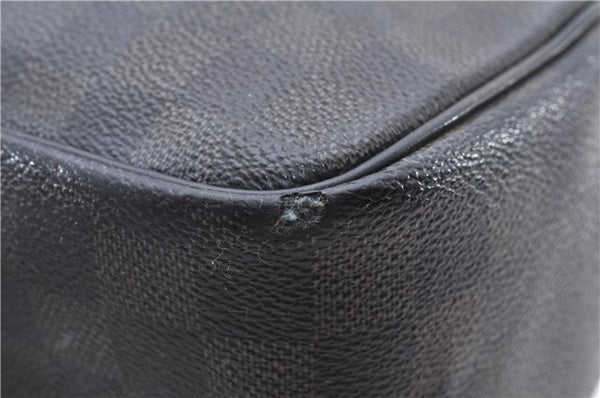 Authentic Louis Vuitton Damier Graphite Toiletry Pouch N47625 LV 2726E