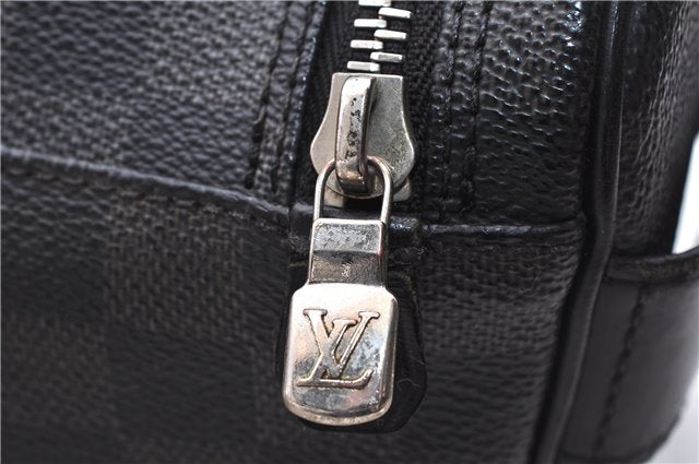 Authentic Louis Vuitton Damier Graphite Toiletry Pouch N47625 LV 2726E