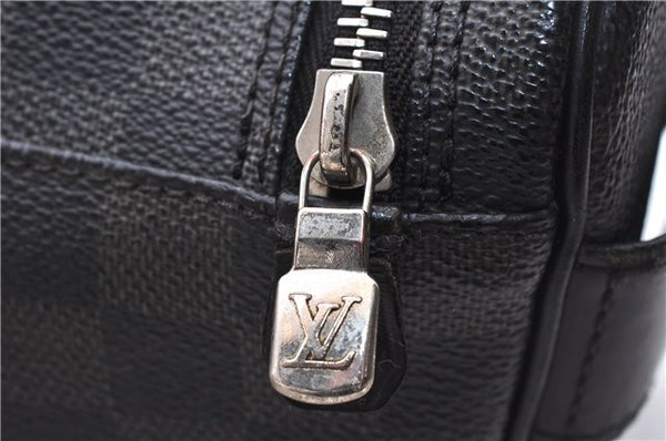 Authentic Louis Vuitton Damier Graphite Toiletry Pouch N47625 LV 2726E