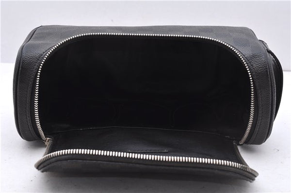 Authentic Louis Vuitton Damier Graphite Toiletry Pouch N47625 LV 2726E