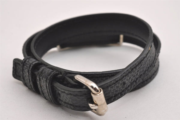 Authentic Louis Vuitton Damier Graphite Bracelet Signit Black M6616E LV 2726I