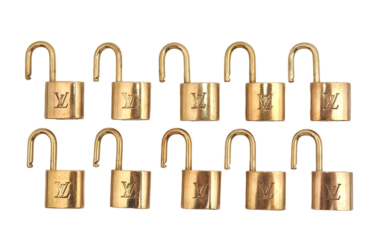 Authentic Louis Vuitton Padlock Gold 10Set LV 2728I