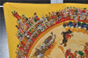 Authentic HERMES Pleats Scarf "CIRQUE MOLIER" Silk Yellow 2729F