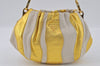 Authentic PRADA Pumpkin Leather Nappa 2Way Shoulder Hand Bag BN1678 Gold 2729I