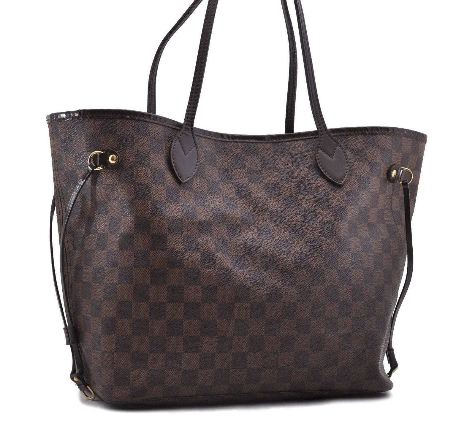 Authentic LOUIS VUITTON Damier Neverfull MM Tote Bag N51105 LV 2730B