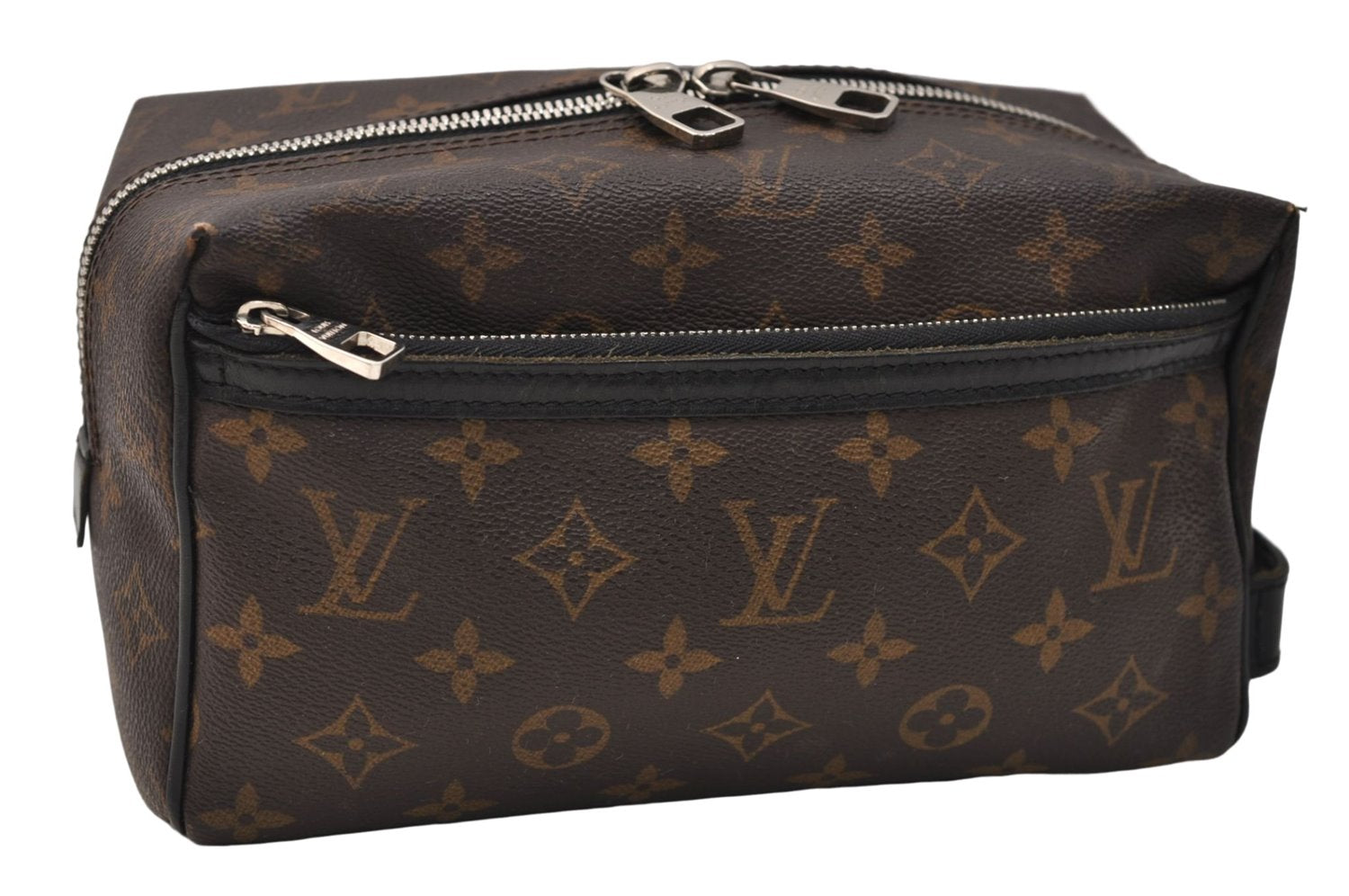 Auth Louis Vuitton Monogram Macassar Trousse Toilet Clutch Bag M40378 LV 2732E