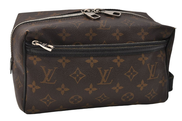 Auth Louis Vuitton Monogram Macassar Trousse Toilet Clutch Bag M40378 LV 2732E