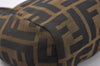 Authentic FENDI Zucca Vintage Pouch Purse Nylon Leather Brown Black 2732I