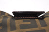 Authentic FENDI Zucca Vintage Pouch Purse Nylon Leather Brown Black 2732I