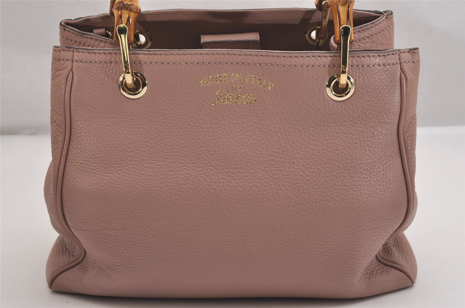 Authentic GUCCI Bamboo Shopper Small 2Way Hand Bag Leather 336032 Pink 2733I