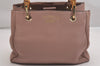 Authentic GUCCI Bamboo Shopper Small 2Way Hand Bag Leather 336032 Pink 2733I