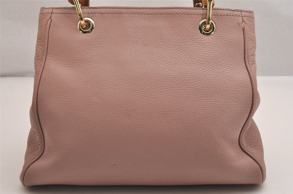Authentic GUCCI Bamboo Shopper Small 2Way Hand Bag Leather 336032 Pink 2733I