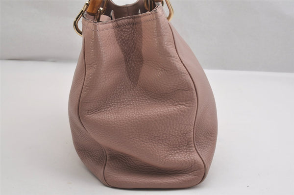 Authentic GUCCI Bamboo Shopper Small 2Way Hand Bag Leather 336032 Pink 2733I