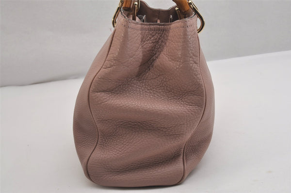 Authentic GUCCI Bamboo Shopper Small 2Way Hand Bag Leather 336032 Pink 2733I