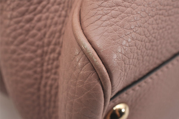 Authentic GUCCI Bamboo Shopper Small 2Way Hand Bag Leather 336032 Pink 2733I