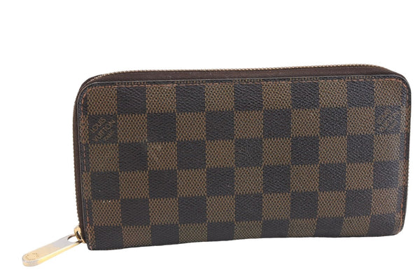 Authentic Louis Vuitton Damier Zippy Long Wallet Purse N60015 LV 2734E