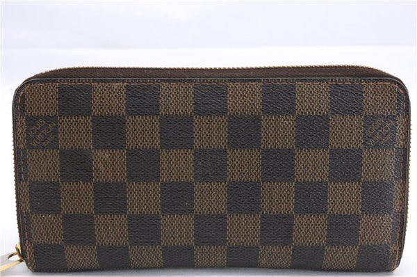 Authentic Louis Vuitton Damier Zippy Long Wallet Purse N60015 LV 2734E