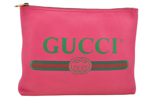 Authentic GUCCI Portfolio Clutch Hand Bag Purse Leather 500981 Pink 2734I