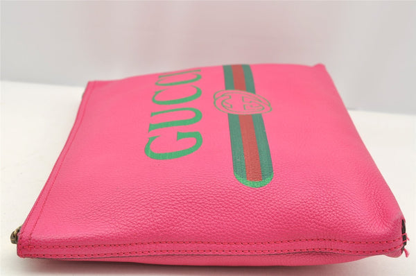 Authentic GUCCI Portfolio Clutch Hand Bag Purse Leather 500981 Pink 2734I
