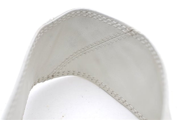 Authentic CHANEL Calf Skin CoCo Mark Shoulder Cross Body Bag Purse White 2735E