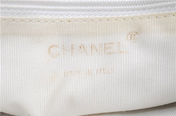 Authentic CHANEL Calf Skin CoCo Mark Shoulder Cross Body Bag Purse White 2735E