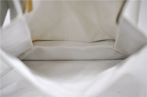 Authentic CHANEL Calf Skin CoCo Mark Shoulder Cross Body Bag Purse White 2735E
