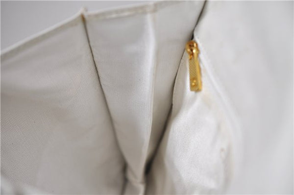 Authentic CHANEL Calf Skin CoCo Mark Shoulder Cross Body Bag Purse White 2735E