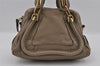 Authentic Chloe Paraty Small 2Way Shoulder Hand Bag Purse Leather Beige 2735I