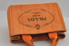 Authentic PRADA Vintage Canapa SS Canvas Hand Tote Bag Purse Orange 2736I