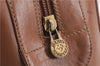 Authentic MARIO VALENTINO V Logo Hand Boston Bag Purse Leather Brown 2737E