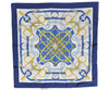 Authentic HERMES Carre 90 Scarf "Eperon d'Or" Silk Blue 2737F