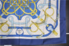 Authentic HERMES Carre 90 Scarf "Eperon d'Or" Silk Blue 2737F