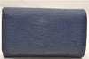 Auth Louis Vuitton Epi Porte Monnaie Billets Tresor Wallet Blue M63505 LV 2738E