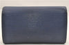 Auth Louis Vuitton Epi Porte Monnaie Billets Tresor Wallet Blue M63505 LV 2738E