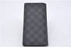 Authentic Louis Vuitton Damier Graphite Portefeuille Brazza N62665 Wallet 2742F